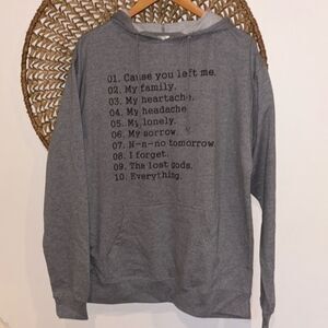 Gray Divorce hooded sweatshirt size XLarge